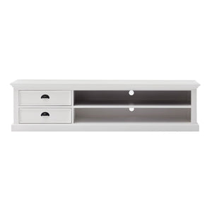 HomeRoots 71" Classic White Entertainment Unit – Elegant Mahogany Design with Storage & Cable Management Solutions 397772