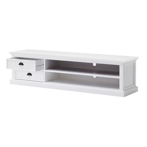 HomeRoots 71" Classic White Entertainment Unit – Elegant Mahogany Design with Storage & Cable Management Solutions 397772
