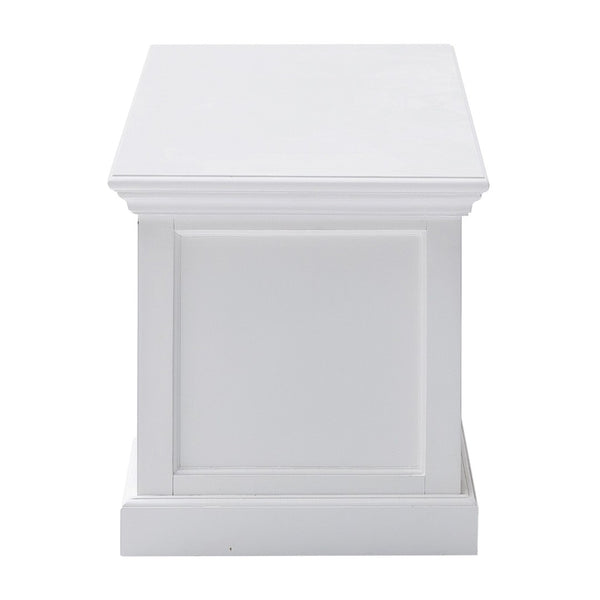 HomeRoots 71" Classic White Entertainment Unit – Elegant Mahogany Design with Storage & Cable Management Solutions 397772