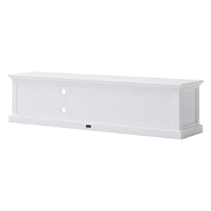 HomeRoots 71" Classic White Entertainment Unit – Elegant Mahogany Design with Storage & Cable Management Solutions 397772