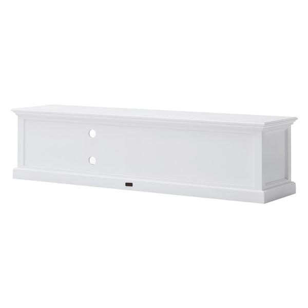 HomeRoots 71" Classic White Entertainment Unit – Elegant Mahogany Design with Storage & Cable Management Solutions 397772