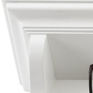 HomeRoots Classic White Wood Coat Rack with 8 Antique Brass Hooks & Shelf – Timeless Entryway Storage Solution 397776