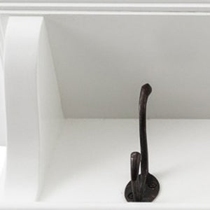 Homeroots Classic White Wood Wide Eight Hook Coat Rack  Mahogany 397776