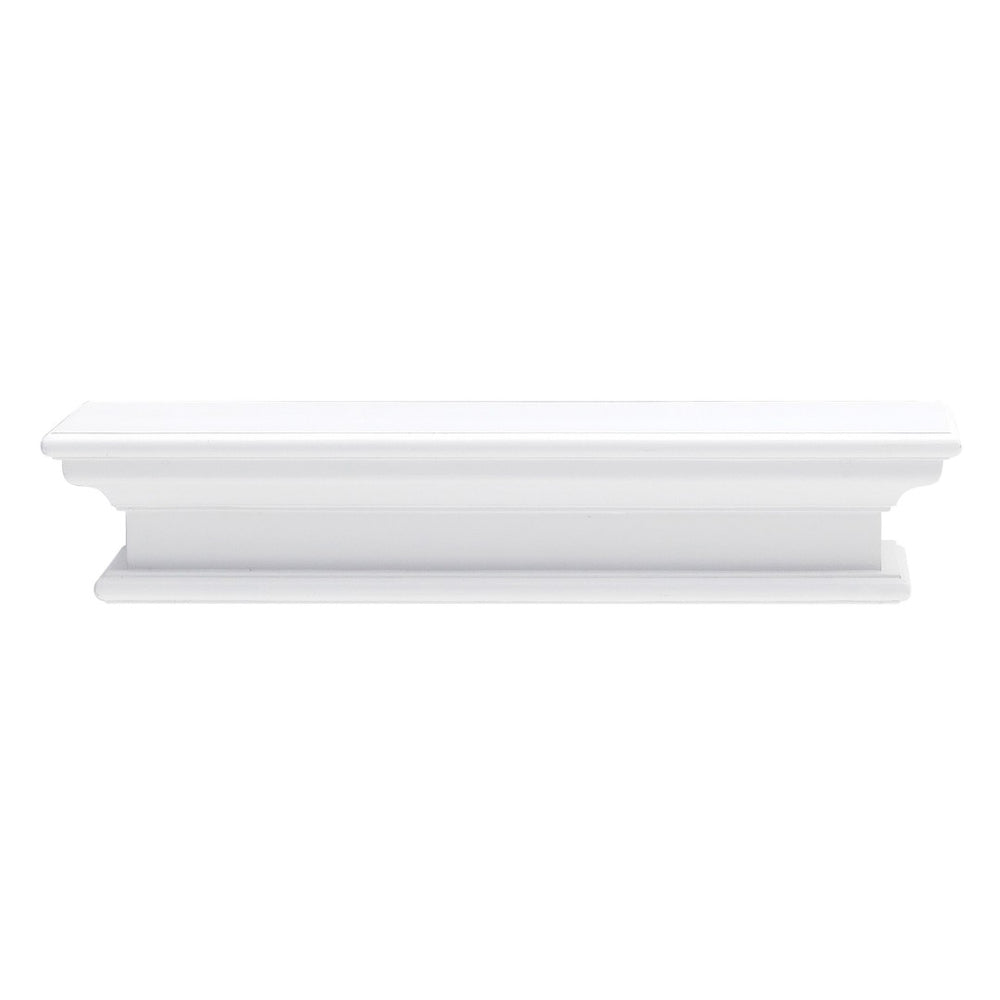 HomeRoots 23" Classic White Floating Wall Shelf - Elegant Display Solution for Photos, Plants, and Decor Items 397787