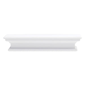 HomeRoots 23" Classic White Floating Wall Shelf - Elegant Display Solution for Photos, Plants, and Decor Items 397787