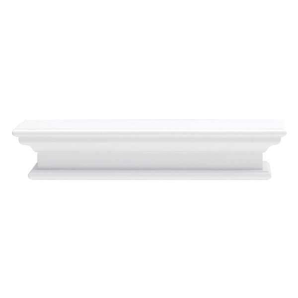 HomeRoots 23" Classic White Floating Wall Shelf - Elegant Display Solution for Photos, Plants, and Decor Items 397787