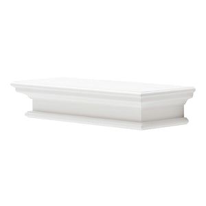 HomeRoots 23" Classic White Floating Wall Shelf - Elegant Display Solution for Photos, Plants, and Decor Items 397787