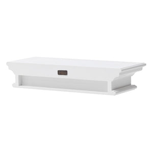 HomeRoots 23" Classic White Floating Wall Shelf - Elegant Display Solution for Photos, Plants, and Decor Items 397787