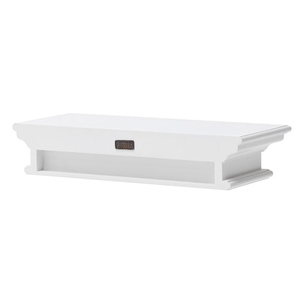 HomeRoots 23" Classic White Floating Wall Shelf - Elegant Display Solution for Photos, Plants, and Decor Items 397787