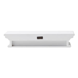HomeRoots 23" Classic White Floating Wall Shelf - Elegant Display Solution for Photos, Plants, and Decor Items 397787
