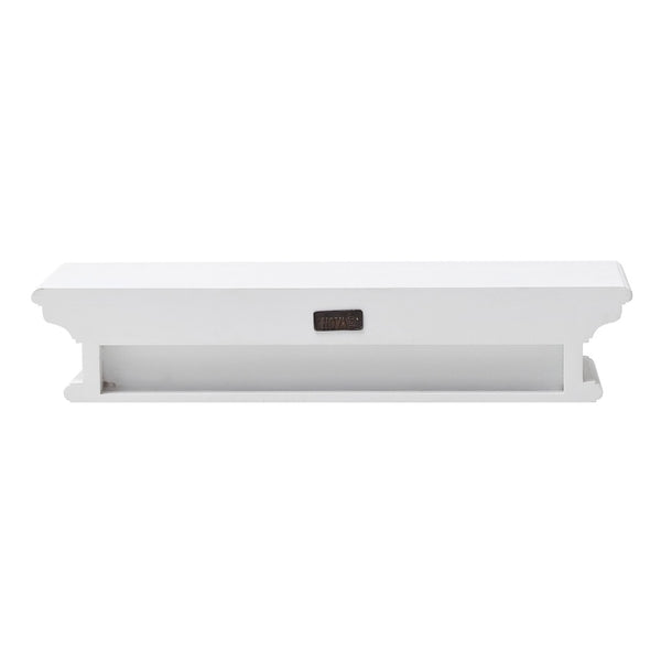 HomeRoots 23" Classic White Floating Wall Shelf - Elegant Display Solution for Photos, Plants, and Decor Items 397787