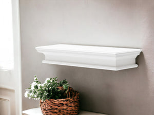 HomeRoots 32" Classic White Floating Wall Shelf – Timeless Decor Solution for Stylish Storage and Display 397788