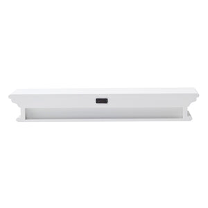 HomeRoots 32" Classic White Floating Wall Shelf – Timeless Decor Solution for Stylish Storage and Display 397788