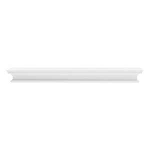HomeRoots 47" Classic White XL Floating Wall Shelf – Elegant Display for Decor, Books & Kitchenware Storage Solutions 397789