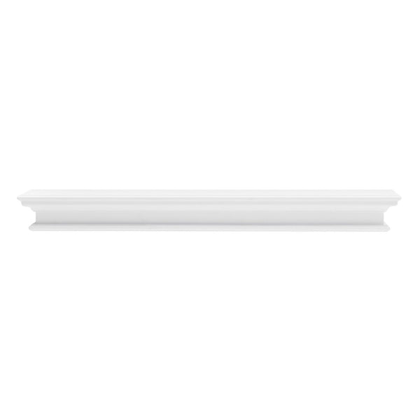 HomeRoots 47" Classic White XL Floating Wall Shelf – Elegant Display for Decor, Books & Kitchenware Storage Solutions 397789