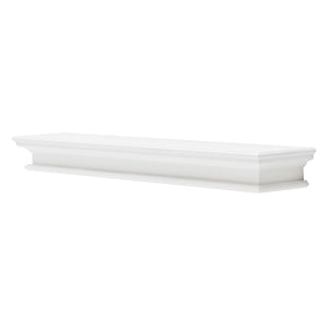 HomeRoots 47" Classic White XL Floating Wall Shelf – Elegant Display for Decor, Books & Kitchenware Storage Solutions 397789