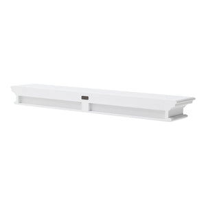 HomeRoots 47" Classic White XL Floating Wall Shelf – Elegant Display for Decor, Books & Kitchenware Storage Solutions 397789