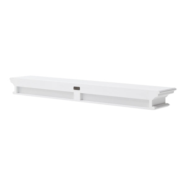 HomeRoots 47" Classic White XL Floating Wall Shelf – Elegant Display for Decor, Books & Kitchenware Storage Solutions 397789