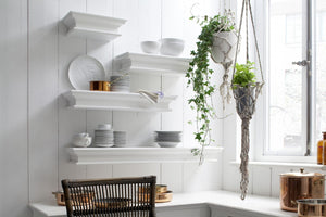 HomeRoots 47" Classic White XL Floating Wall Shelf – Elegant Display for Decor, Books & Kitchenware Storage Solutions 397789