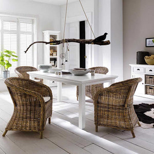 Homeroots Set Of Two Round Wicker Club Armchairs With Seat Cushion  Rattan 397802