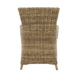 Homeroots Set Of Two Cream And Tan Rattan Dining Arm Chairs  Rattan 397803