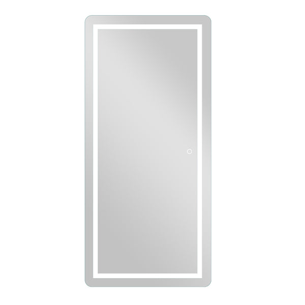 Homeroots Petite Led Strip Rounded Rectangle Wall Mirror  Glass 397806