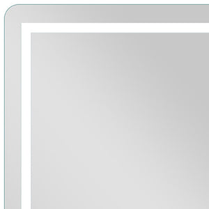 Homeroots Petite Led Strip Rounded Rectangle Wall Mirror  Glass 397806