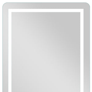 Homeroots Petite Led Strip Rounded Rectangle Wall Mirror  Glass 397806