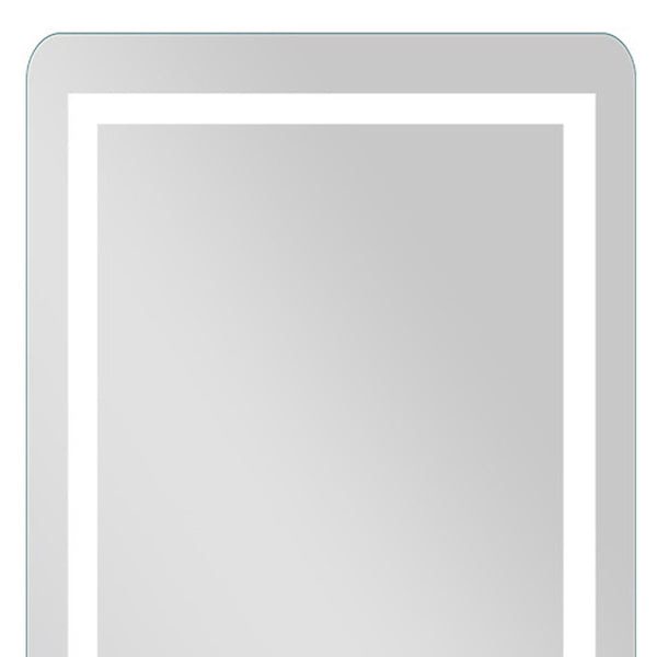 Homeroots Led Strip Rounded Rectangle Wall Mirror  Glass 397807