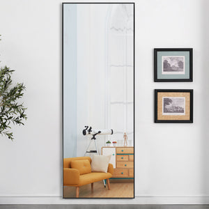 Homeroots Narrow Minimal Black Wall Mirror  Glass 397812