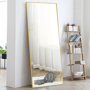 Homeroots Jumbo Gold Full Length Standing Mirror  Glass 397813