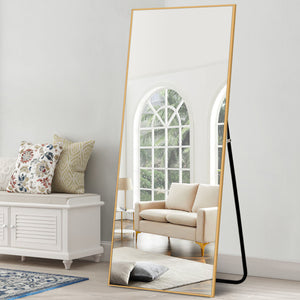 Homeroots Jumbo Gold Full Length Standing Mirror  Glass 397813