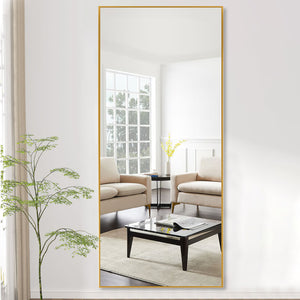 Homeroots Jumbo Gold Full Length Standing Mirror  Glass 397813