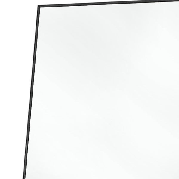 Homeroots 71" Black Metal Framed Standing Mirror  Glass 397814