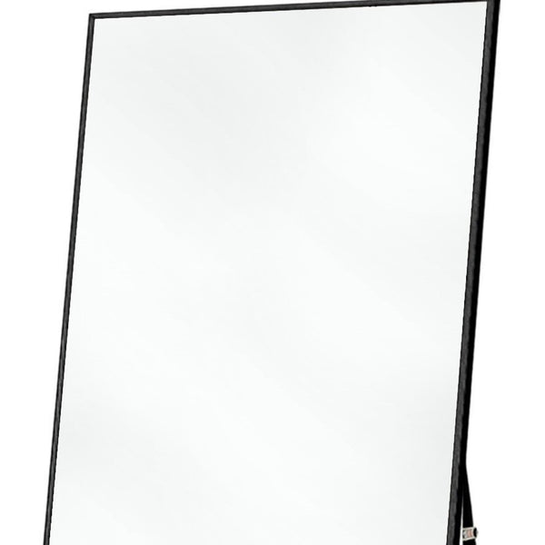 Homeroots 71" Black Metal Framed Standing Mirror  Glass 397814