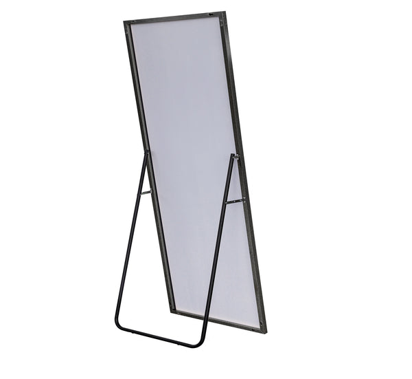 Homeroots 71" Black Metal Framed Standing Mirror  Glass 397814