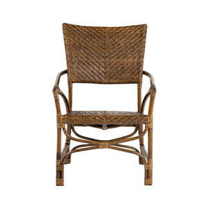 Homeroots Set Of Two Natural Rattan Open Back Dining Arm Chairs  Rattan 397827