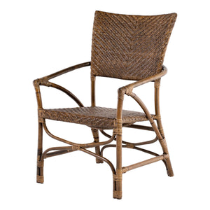 Homeroots Set Of Two Natural Rattan Open Back Dining Arm Chairs  Rattan 397827