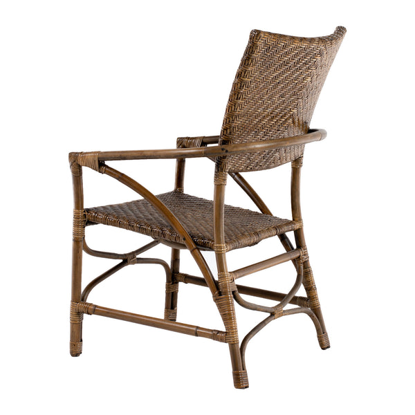 Homeroots Set Of Two Natural Rattan Open Back Dining Arm Chairs  Rattan 397827
