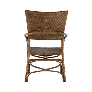 Homeroots Set Of Two Natural Rattan Open Back Dining Arm Chairs  Rattan 397827
