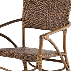 HomeRoots Set of Two Handcrafted Natural Rattan Dining Arm Chairs for Stylish and Cozy Home Decor 397827