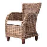 Homeroots Set Of Two Wide Edge Wicker Chairs With Seat Cushion  Rattan 397829