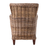 Homeroots Set Of Two Wide Edge Wicker Chairs With Seat Cushion  Rattan 397829