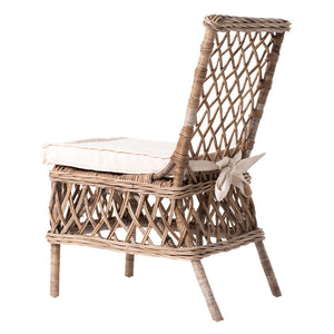 HomeRoots Set of Two Cream Woven Rattan Accent Chairs - Stylish Comfort for Indoor & Outdoor Spaces 397831