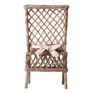 Homeroots Set Of Two Cream And Natural Rattan Cross Back Dining Parsons Chairs  Rattan 397831