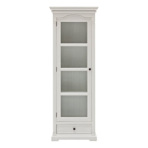 Homeroots Traditional White And Glass Door Storage Cabinet  Mahogany,Bevelled Glass & Antique Brass Hardware 397833