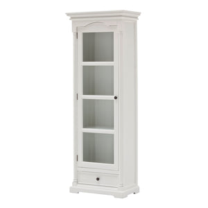 Homeroots Traditional White And Glass Door Storage Cabinet  Mahogany,Bevelled Glass & Antique Brass Hardware 397833