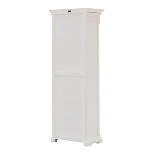 Homeroots Traditional White And Glass Door Storage Cabinet  Mahogany,Bevelled Glass & Antique Brass Hardware 397833