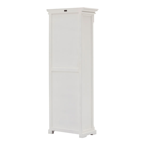 Homeroots Traditional White And Glass Door Storage Cabinet  Mahogany,Bevelled Glass & Antique Brass Hardware 397833