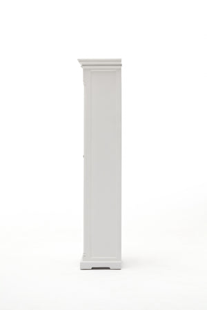 Homeroots Traditional White And Glass Door Storage Cabinet  Mahogany,Bevelled Glass & Antique Brass Hardware 397833